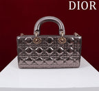 medium lady d-joy 26 dark purple metalic lambskin