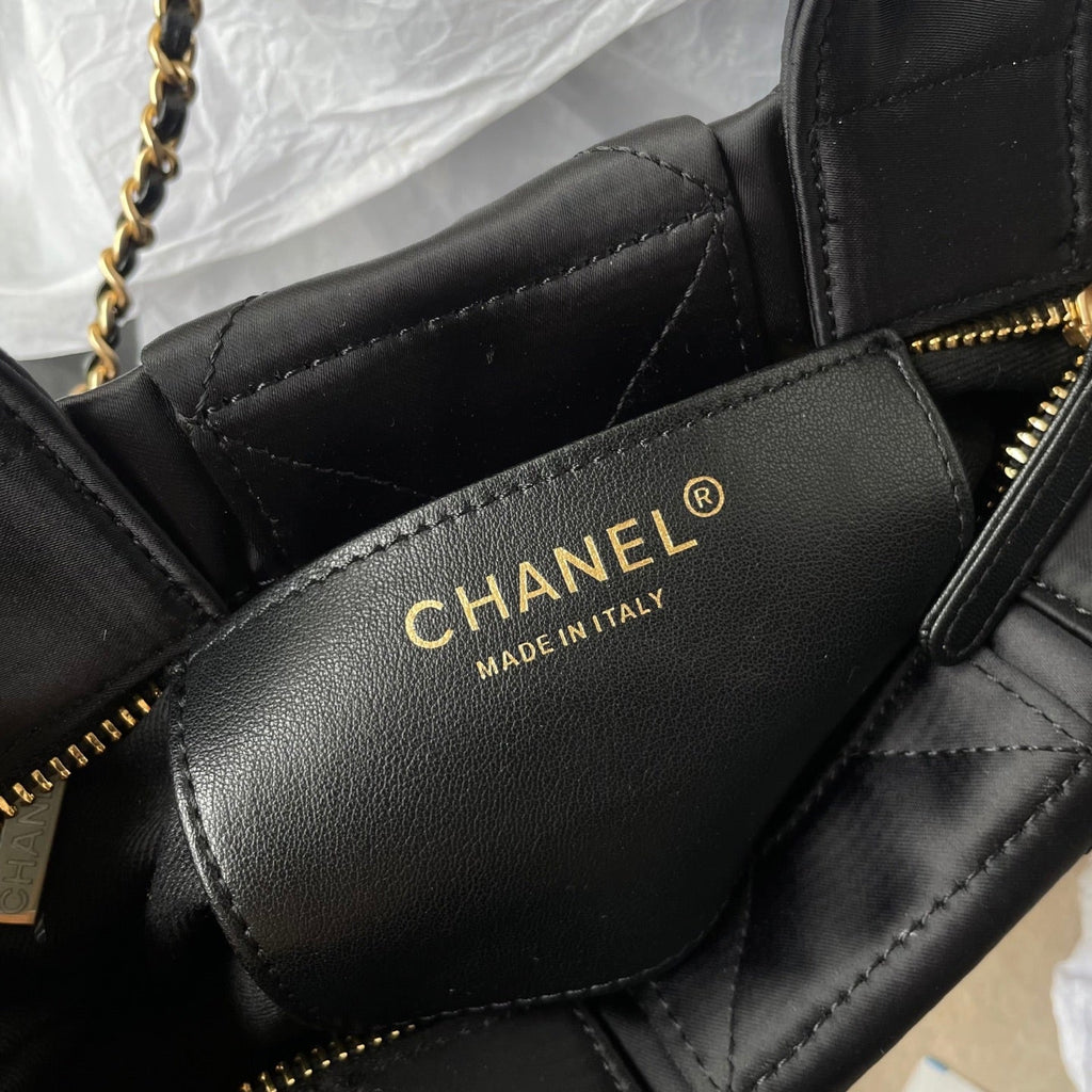 CC 25K Mini Bow Bag 26cm Black Canvas