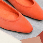 CLASSIC BALLET SHOES IN ORANGE SUEDUE