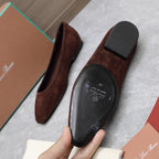 CLASSIC BALLET SHOES IN BROWN SUEDUE