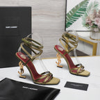 OPYUM SANDALS IN CUBA GOLD SATIN CREPE