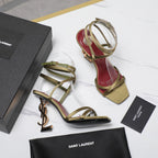 OPYUM SANDALS IN CUBA GOLD SATIN CREPE