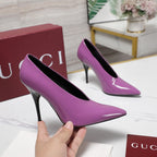 GG CLASSIC HIGH HEEL 105 IN PURPLE LAMBSKIN