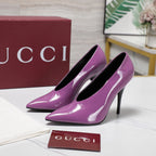 GG CLASSIC HIGH HEEL 105 IN PURPLE LAMBSKIN