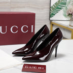 GG CLASSIC HIGH HEEL 105 IN DEEP WINE LAMBSKIN