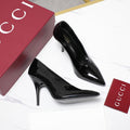 GG CLASSIC HIGH HEEL 105 IN BLACK LAMBSKIN