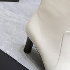 YSL 25S ANKLE BOOTS 70 MM IN WHITE LAMBSKIN