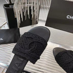 SLIPPERS BLACK SHEEPSKIN