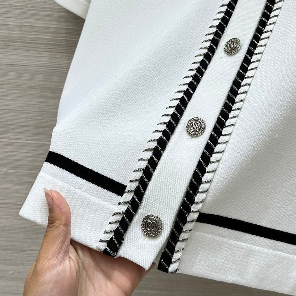 CC Short sleeve cardigan White