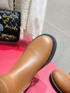VALENTINO 25S KNEE-HIGH BOOTS IN BROWN CALFSKIN STYLE 8