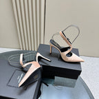 SL CROSS-STRAP SLINGBACK PINK NUDE SATIN