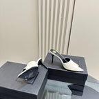 SL GOLDIE MULES WHITE CALFSKIN