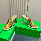 HIGH MULE 95 MM IN GOLD CALFSKIN