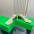 MARELLA THONG IN LIGHT GOLD LEATHER WITH SIGNATURE INTRECCIATO INSOLE 55 MM