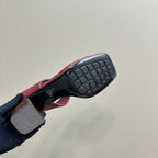 MARELLA THONG IN CURRANT RED LEATHER WITH SIGNATURE INTRECCIATO INSOLE 55 MM
