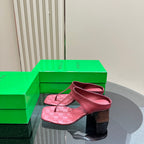 MARELLA THONG IN CURRANT RED LEATHER WITH SIGNATURE INTRECCIATO INSOLE 55 MM
