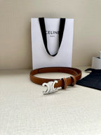 CELINE 25S BELT TRIOMPHE TAURILLON 25MM IN CARAMEL CALFSKIN 557501