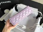 CHANEL  KELLY 25S 19 CM IN PURPLE LAMBSKIN WITH GOLD HARDWARE