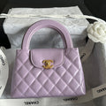 CHANEL  KELLY 25S 19 CM IN PURPLE LAMBSKIN WITH GOLD HARDWARE