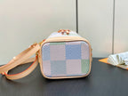 nano noe 13 damier canvas beige calfskin gold hardware
