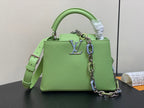 CAPUCINES BB 27 GREEN TAURILLON TURQUOISE SILVER HARDWARE