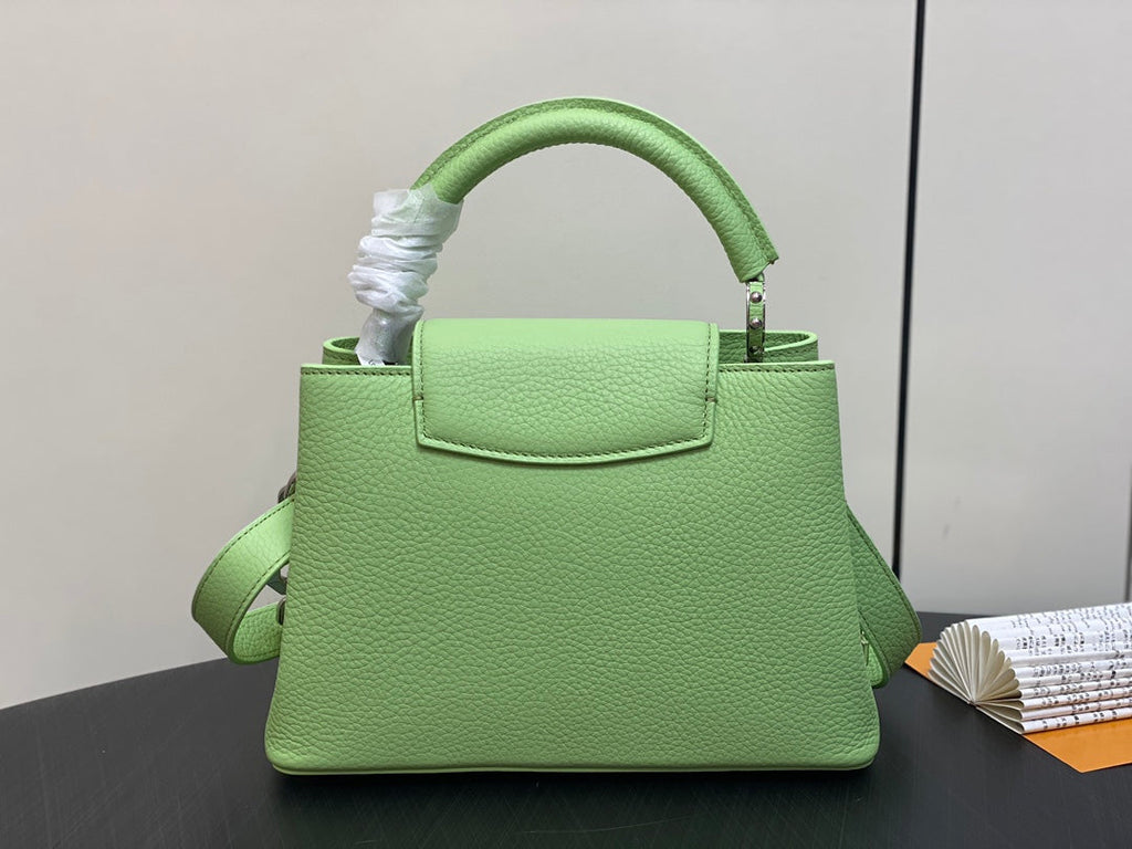 CAPUCINES BB 27 GREEN TAURILLON TURQUOISE SILVER HARDWARE