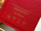 LV x TM Porte-Cartes Magnet Brown Red Monogram Canvas