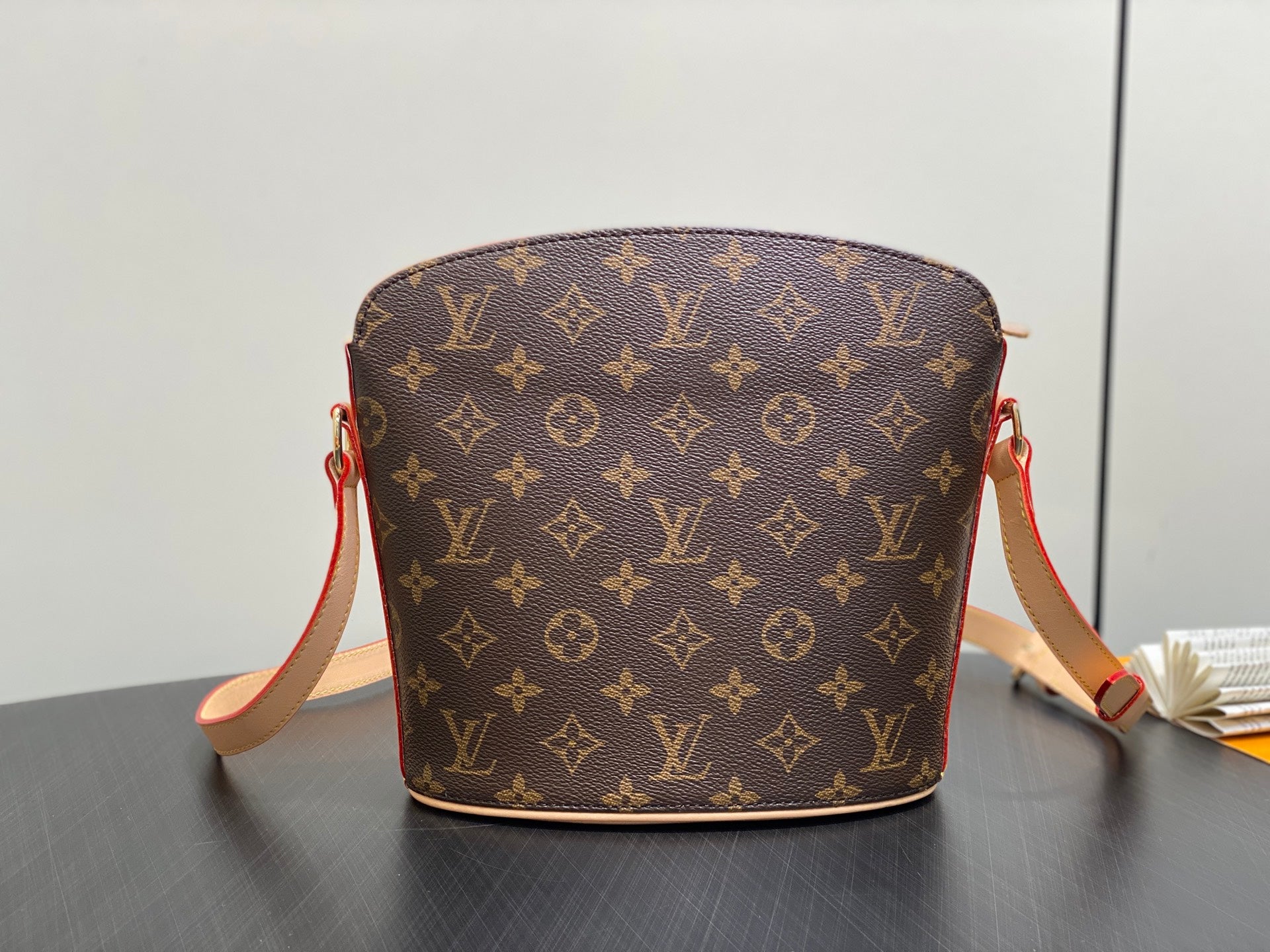 LV Drouot Shoulder Bag 22cm Brown Monogram Canvas