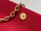 Ivy LV x TM Bag 23.5cm White Red Canvas Cowhide 335272