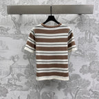 Miu 25 T-Shirt Brown mix Beige Virgin Wool 233470