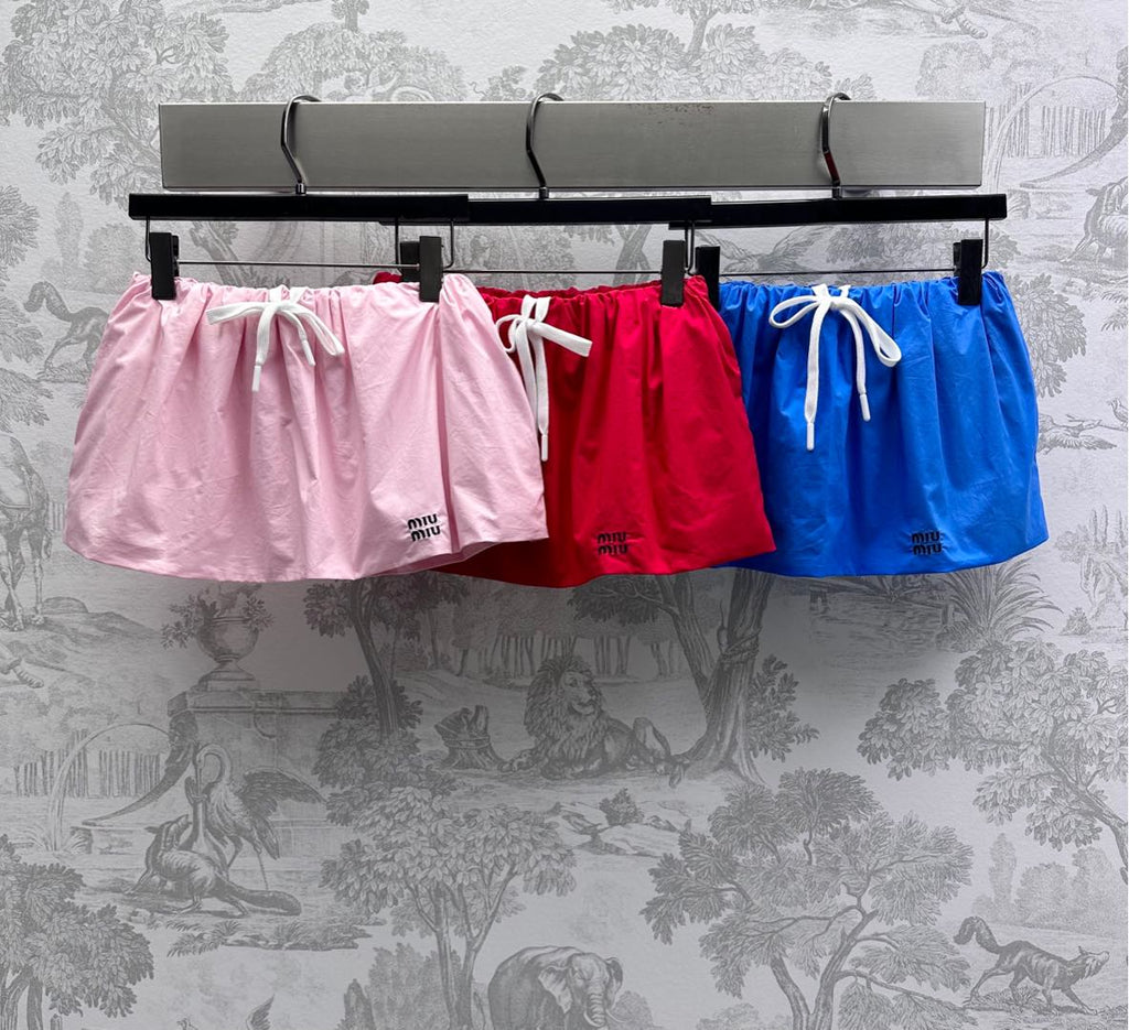 MIUMIU PLEATED DRAWSTRING MINI SKIRT 267799