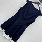 MIU 25S PLEATED VEST DRESS IN ACETATE 264603