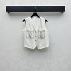 CHANEL SLEEVELESS BUTTONED BLAZER 274758