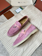 LP LOAFERS 25S IN MAUVE PINK SUEDE MIX LAMBSKIN