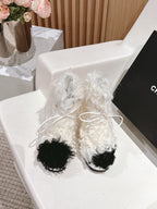 SHORT BOOTS IN WHITE LAMB FUR AND LAMBSKIN 962186