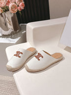 CELINE 25S LES ESPADRILLES MULE IN WHITE CANVAS