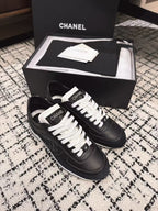 TRAINERS SNEAKER IN BLACK CALFSKIN AND SUEDE