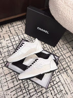 TRAINERS SNEAKER IN WHITE CALFSKIN AND SUEDE