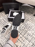 TRAINERS SNEAKER IN WHITE CALFSKIN AND SUEDE