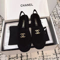 SLINGBACK LOAFER IN BLACK SUEDE AND SHEARLING