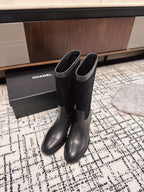 CC BOOTS IN BLACK SUEDE AND CALFSKIN 393518