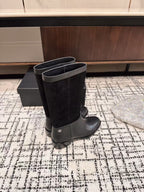 CC BOOTS IN BLACK SUEDE AND CALFSKIN 393518