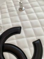 CC 2025 Cambon Bag White Black Lambskin 308109