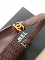Chanel 25 Christmas Limited Hobo Shoulder Bag Burgundy Lambskin 324808