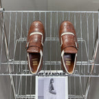 UNIQUE THICK-SOLED OXFORD BRIGHT BROWN MIX CREAM CALFSKIN
