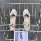 BALLET FLAT SHOES PASTEL PINK SHEEPSKIN