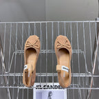 BALLET FLAT SHOES PEANUT COLOR SHEEPSKIN