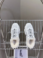 DIOR CHRONO SNEAKER 25S IN WHITE LAMBSKIN AND MESH FABRIC