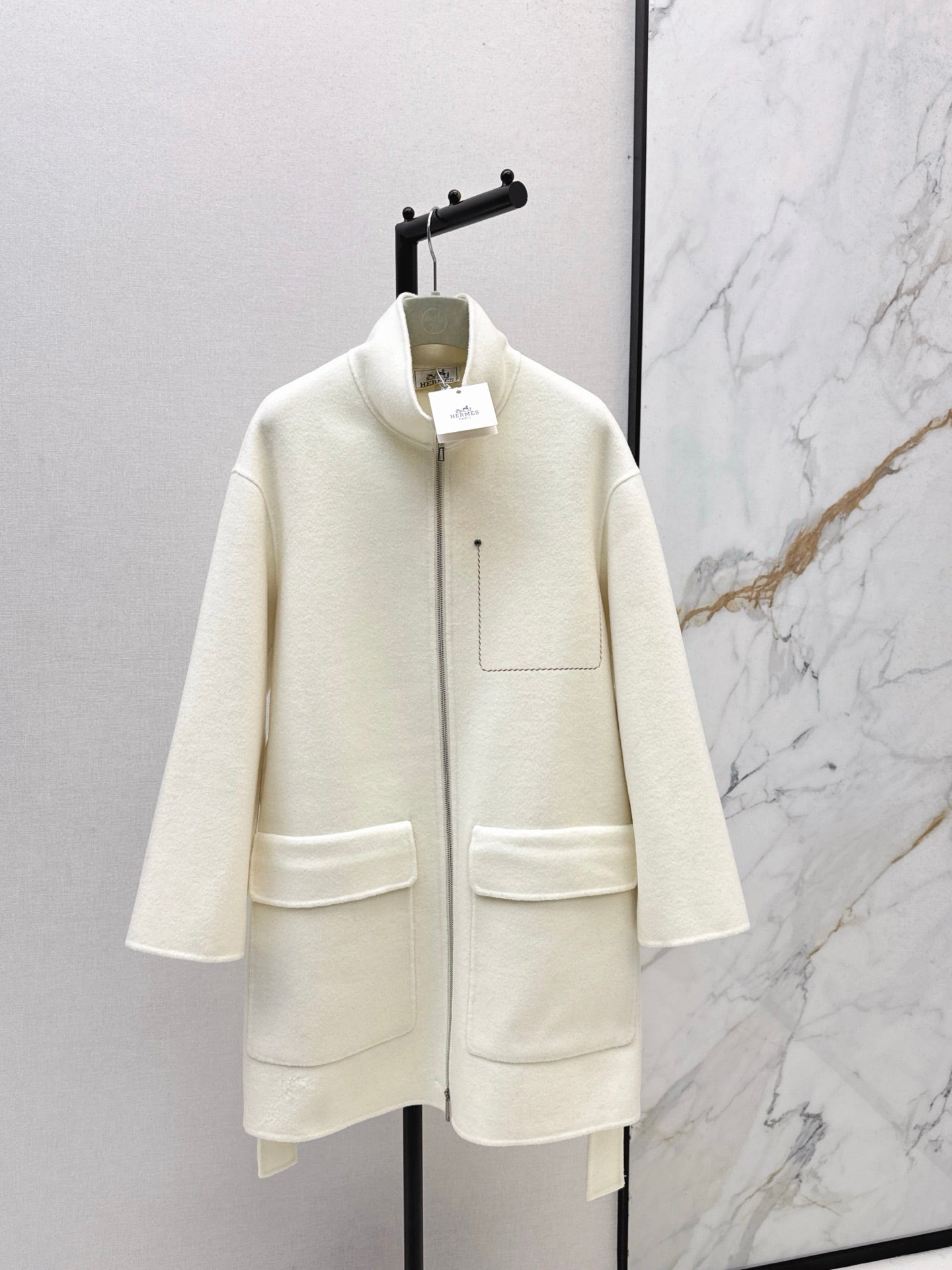 HERMES 25S STAND-COLLAR ZIP-UP JACKET 036