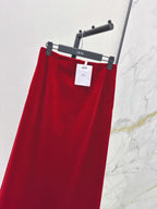 DIOR 25S LONG VELVET MIDI SKIRT 521